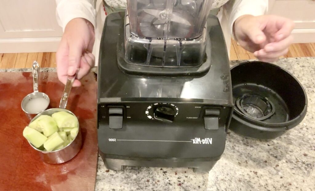 cucumber grapefruit lime spritzer add cucumber to the black Vita-mix blender