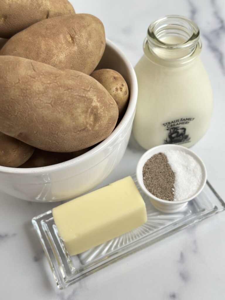 mashed potato ingredients close up