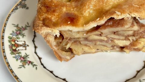 A picture of A Life Full of Living's Homemade Apple Pie on a Noritake Apollo China Plate.