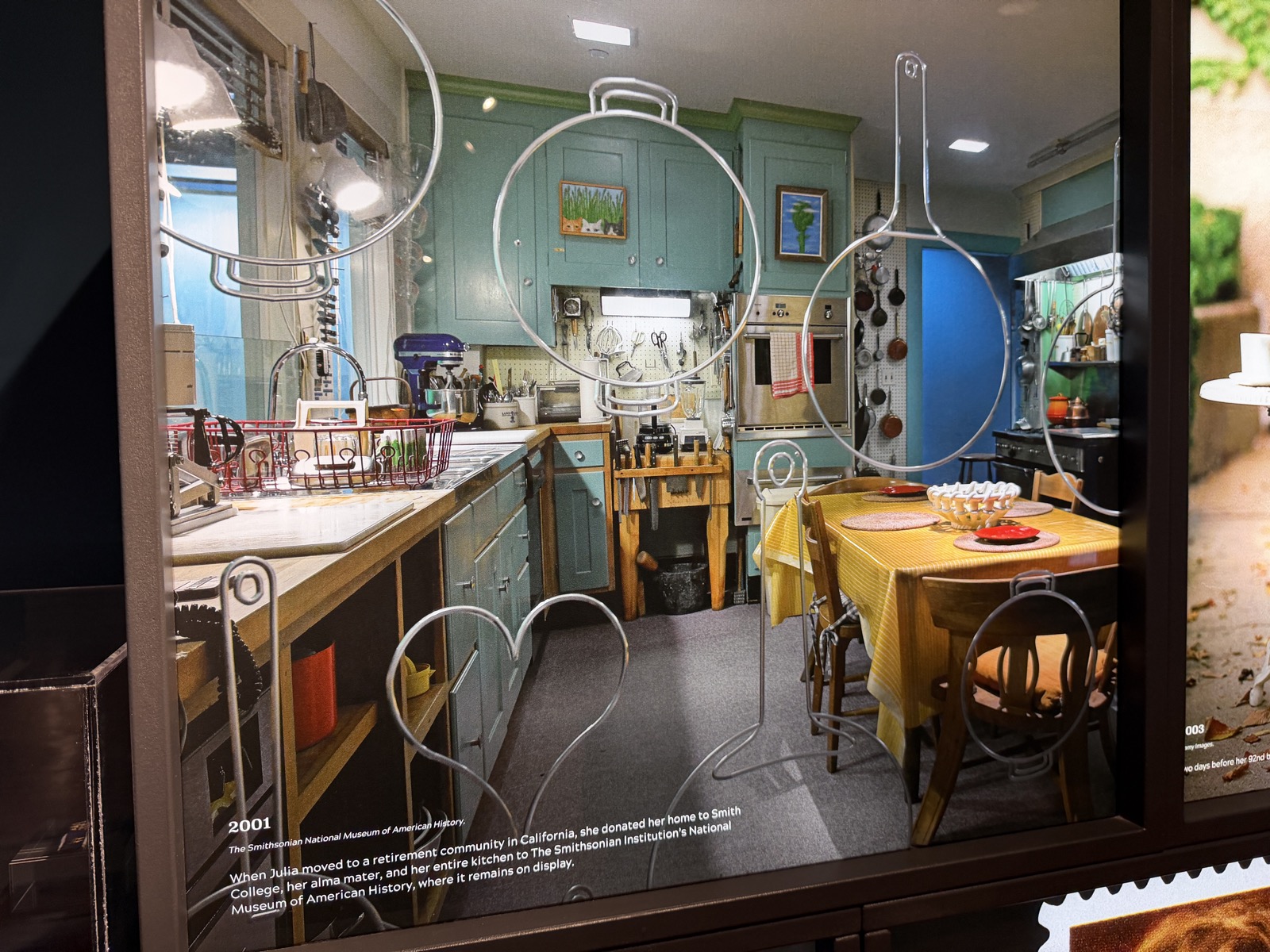 A picture from the Julia Child: A Recipe for Life exhibit, a picture of the Smithsonian exhibit