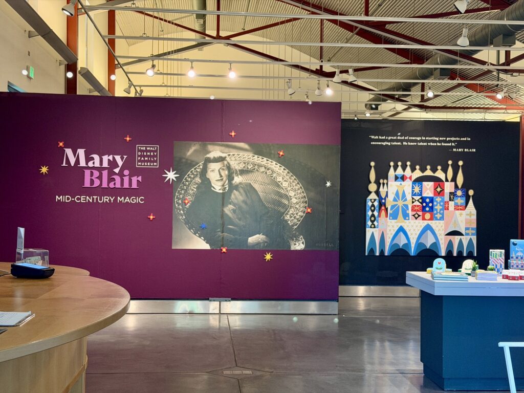 A picture of the Napa Valley Museum, Mary Blair exhibit entrance in Yountville California.