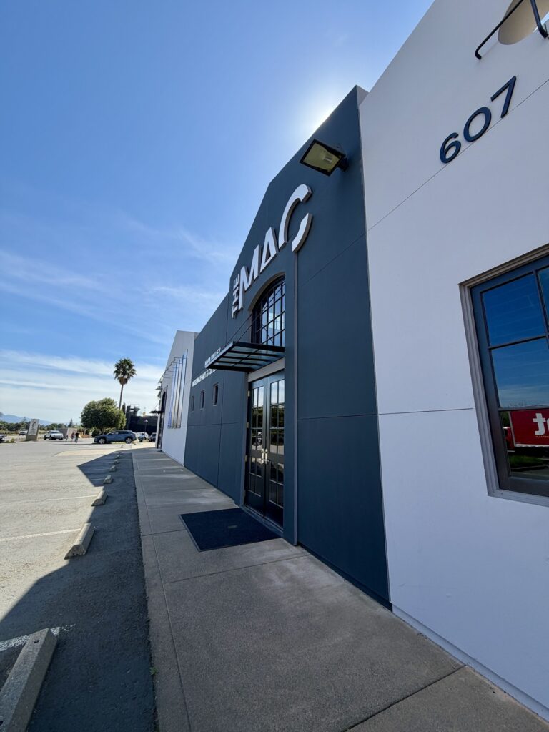 This is a picture of the outside of the Mac in Saint Helena, California, a side view.