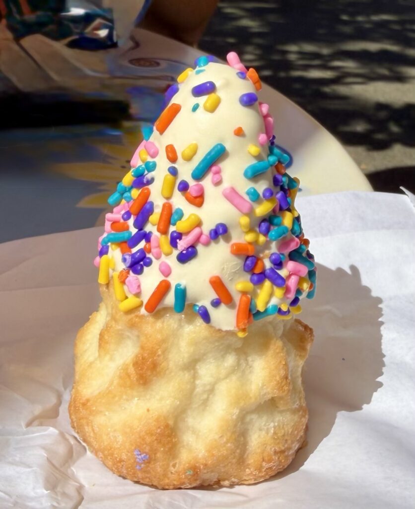 A picture of the celebration Matterhorn macaroon from Disneyland, Jolly Holiday