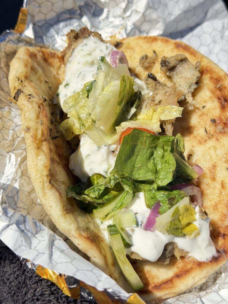 A picture of a chicken Shawarma from Disneyland California Adventure.