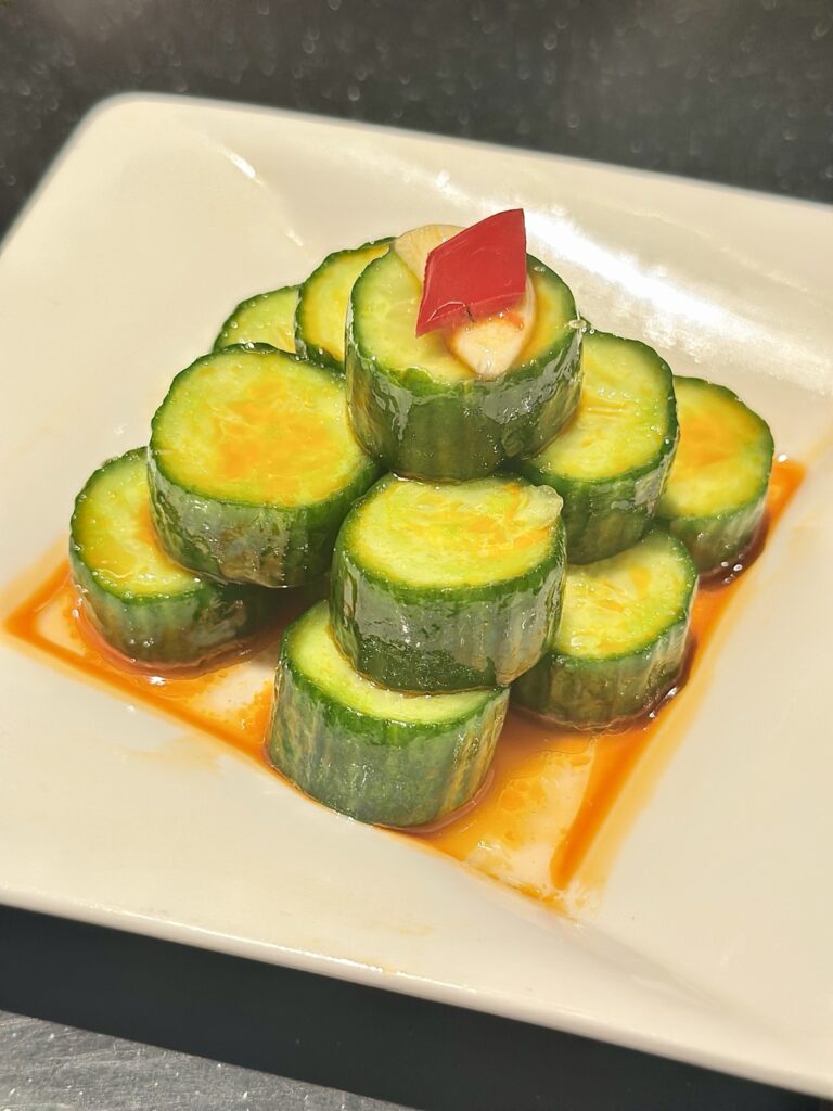 A picture of the cucumber salad from Din Tai Fung.