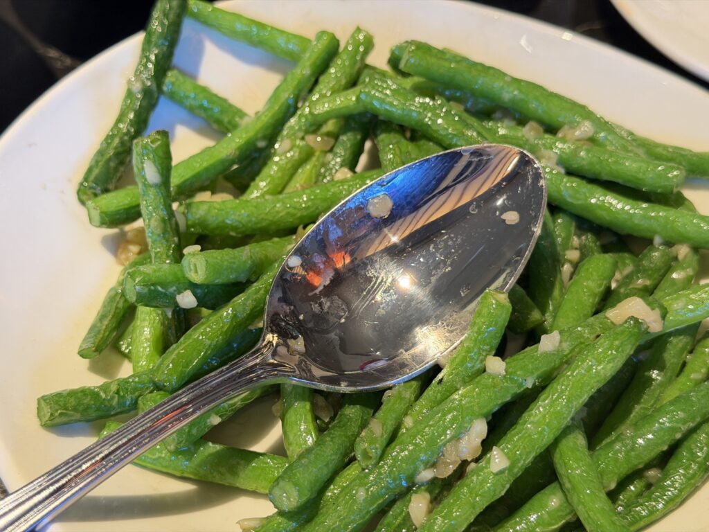A picture of green beans from Din Tai Fung.