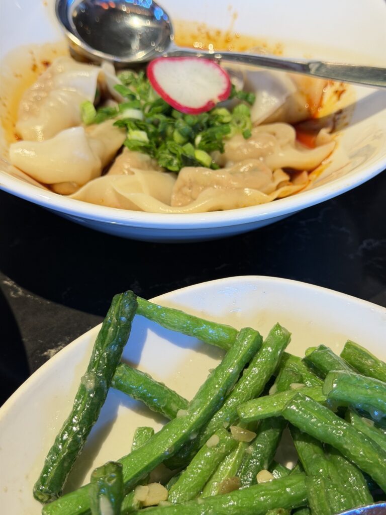 A picture of spicy wontons from Din Tai Fung.