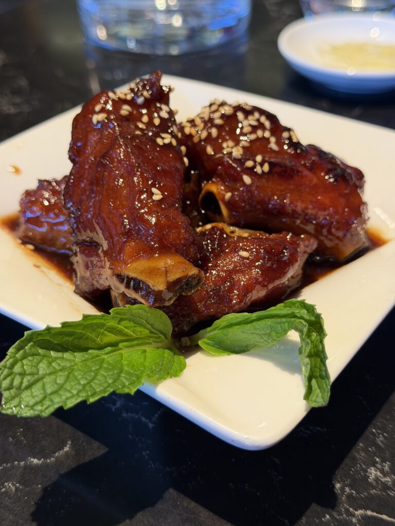 A picture of sweet and sour pork ribs from Din Tai Fung.