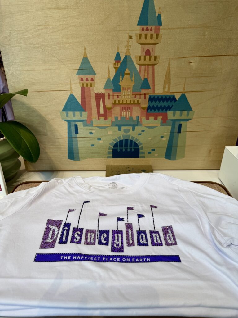 A picture of Disneyland's 70th Anniversary Castle Collection t-shirt.