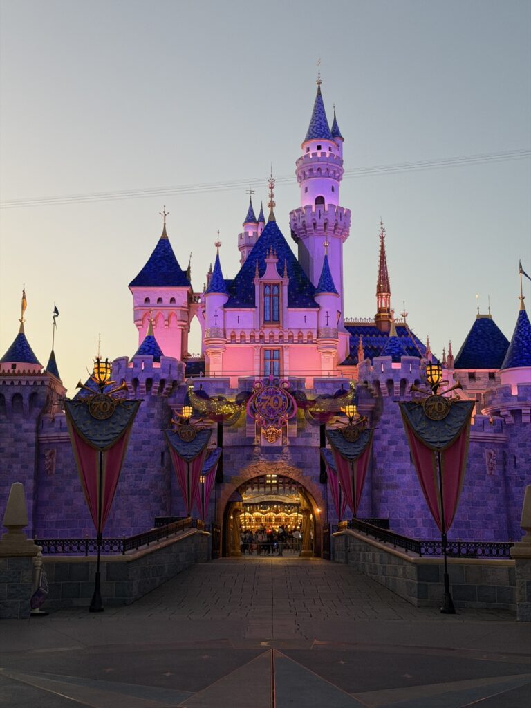 A picture of Sleeping Beauty's Castle at Disneyland in California.