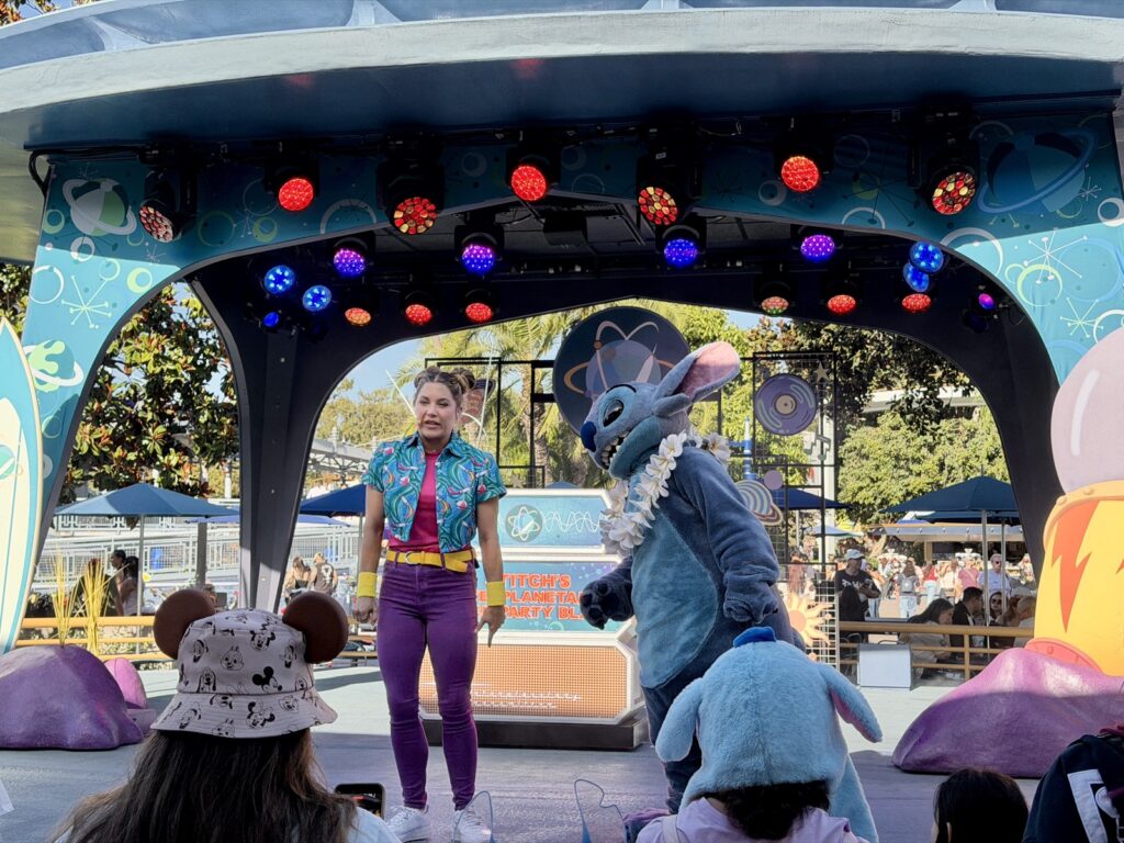 A picture of Disneyland's 70th Anniversary Stitch's Interplanetary Beach Party.