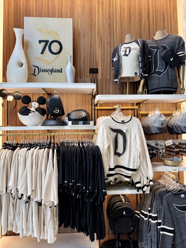 A picture of Disneyland's 70th Anniversary Vault Collection merchandise.