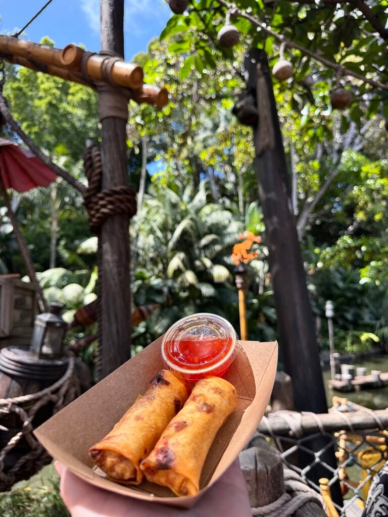 A picture of the lumpia from Tropical Hideaway at Disneyland in Anaheim, California.